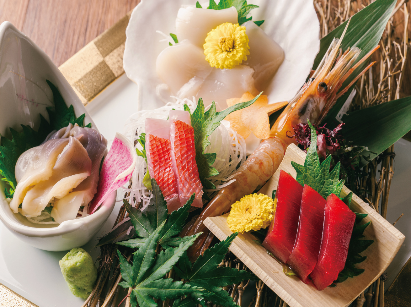 丁寧に調理した日本料理の数々をお楽しみください